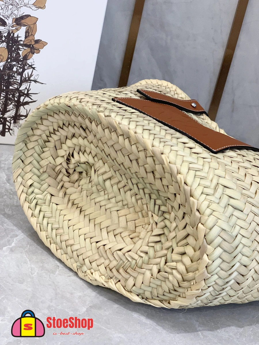 Loewe-羅意威 Basket 系列 自然色 / 棕褐色大號棕櫚葉牛皮革編織袋 7 Loewe-羅意威 Basket 系列 自然色 / 棕褐色大號棕櫚葉牛皮革編織袋
