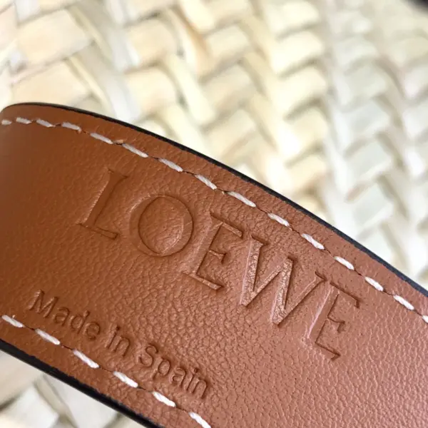 Loewe-羅意威 Basket 系列 自然色 / 棕褐色大號棕櫚葉牛皮革編織袋 15 Loewe-羅意威 Basket 系列 自然色 / 棕褐色大號棕櫚葉牛皮革編織袋