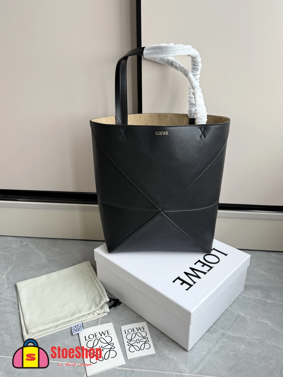 Loewe-羅意威 Puzzle Fold 系列 黑色迷你亮面牛皮革斜挎包 2 Loewe-羅意威 Puzzle Fold 系列 黑色迷你亮面牛皮革斜挎包