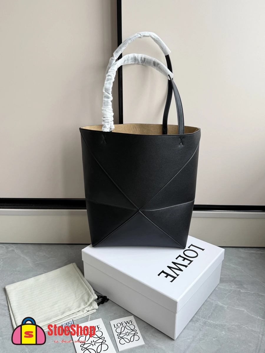 Loewe-羅意威 Puzzle Fold 系列 黑色迷你亮面牛皮革斜挎包 3 Loewe-羅意威 Puzzle Fold 系列 黑色迷你亮面牛皮革斜挎包