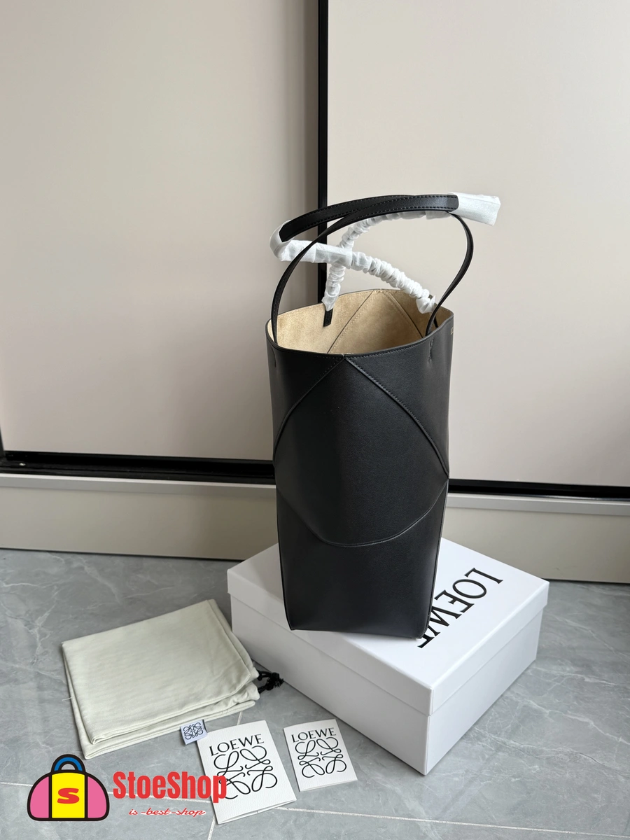Loewe-羅意威 Puzzle Fold 系列 黑色迷你亮面牛皮革斜挎包 4 Loewe-羅意威 Puzzle Fold 系列 黑色迷你亮面牛皮革斜挎包