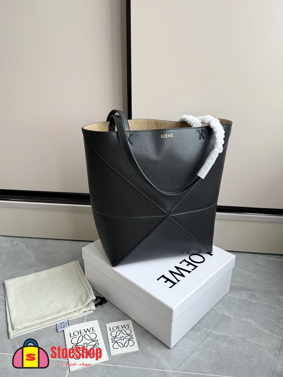 Loewe-羅意威 Puzzle Fold 系列 黑色迷你亮面牛皮革斜挎包 5 Loewe-羅意威 Puzzle Fold 系列 黑色迷你亮面牛皮革斜挎包