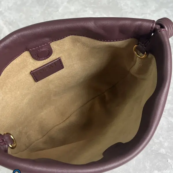 Loewe-羅意威 深酒紅迷你柔軟納帕羊皮革 Flamenco Purse 肩背包