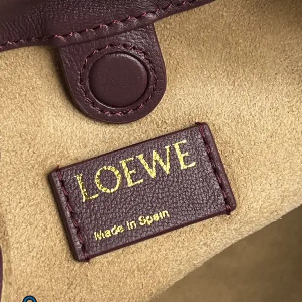 Loewe-羅意威 深酒紅迷你柔軟納帕羊皮革 Flamenco Purse 肩背包