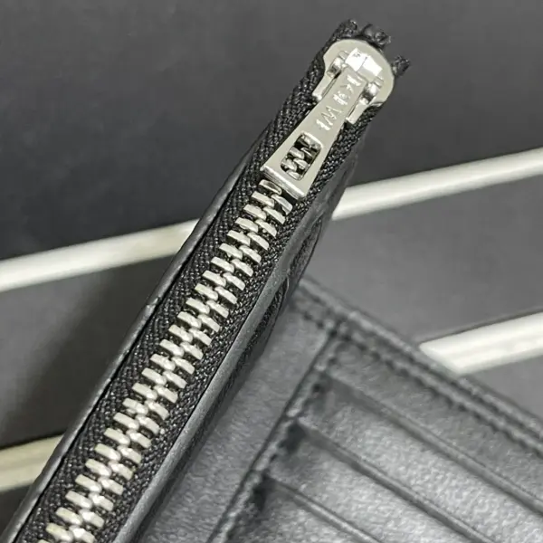 Loewe-羅意威 黑色小號柔軟粒面牛皮豎款錢包