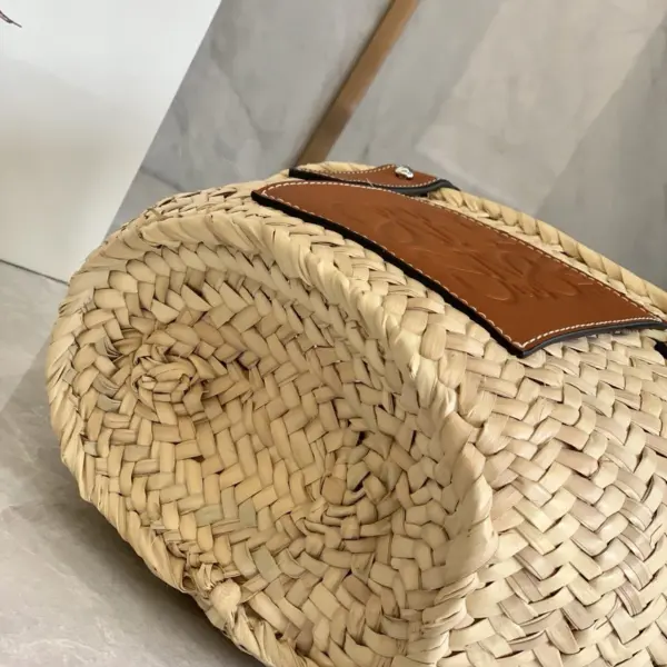 Loewe-羅意威 自然色 / 棕褐色小號棕櫚葉 Basket 編織袋