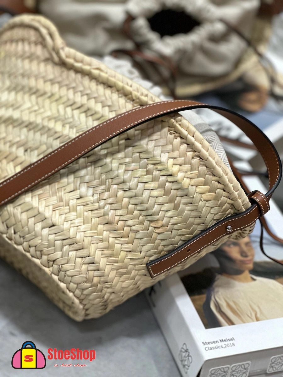 Loewe-羅意威 自然色 / 棕褐色棕櫚葉牛皮革抽繩肩背水桶包 5 Loewe-羅意威 自然色 / 棕褐色棕櫚葉牛皮革抽繩肩背水桶包