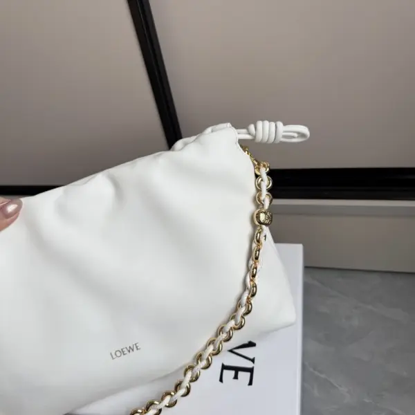 Loewe-羅意威 Flamenco 系列中號銀灰色肩背手袋 柔軟納帕羊皮革