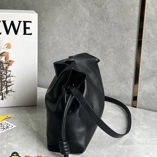 Loewe-羅意威 黑色大號納帕牛皮革 Flamenco 手拿包