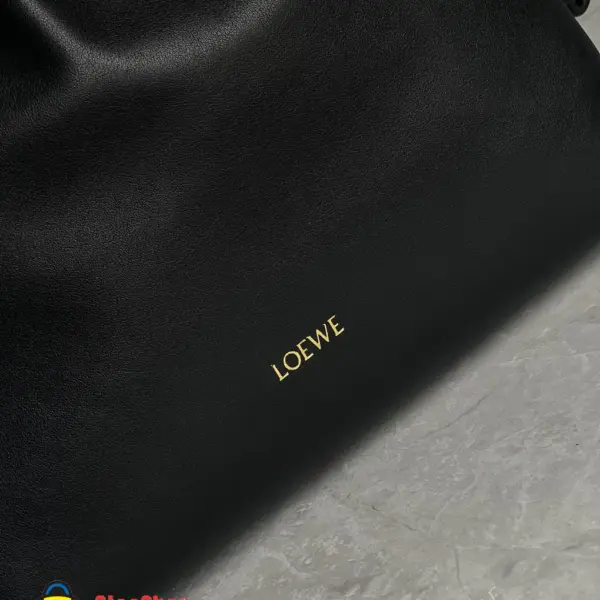 Loewe-羅意威 黑色大號納帕牛皮革 Flamenco 手拿包