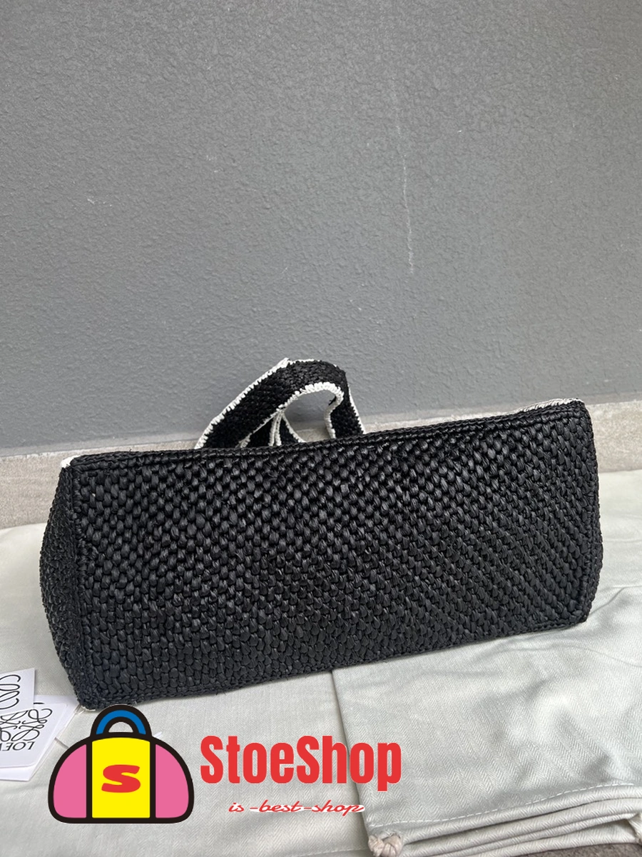 Loewe-羅意威 黑色大號酒椰纖維 Font Tote 斜挎包 5 Loewe-羅意威 黑色大號酒椰纖維 Font Tote 斜挎包