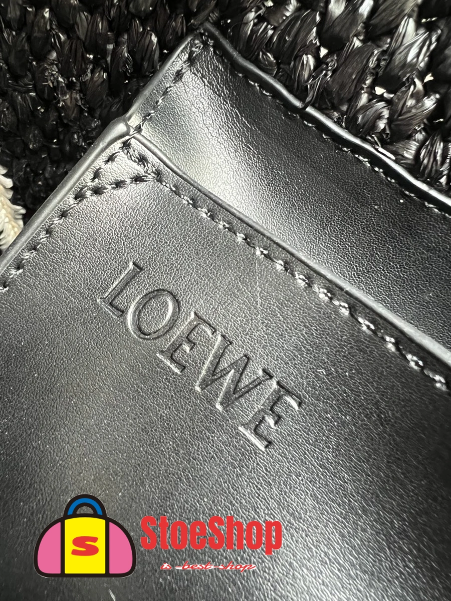 Loewe-羅意威 黑色大號酒椰纖維 Font Tote 斜挎包 6 Loewe-羅意威 黑色大號酒椰纖維 Font Tote 斜挎包