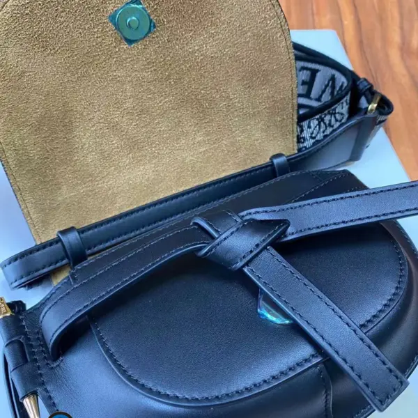 Loewe-羅意威 黑色迷你柔軟牛皮革提花 Gate Dual 斜挎包 15 Loewe-羅意威 黑色迷你柔軟牛皮革提花 Gate Dual 斜挎包