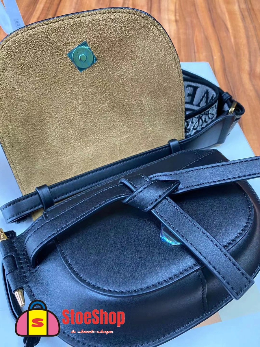 Loewe-羅意威 黑色迷你柔軟牛皮革提花 Gate Dual 斜挎包 6 Loewe-羅意威 黑色迷你柔軟牛皮革提花 Gate Dual 斜挎包
