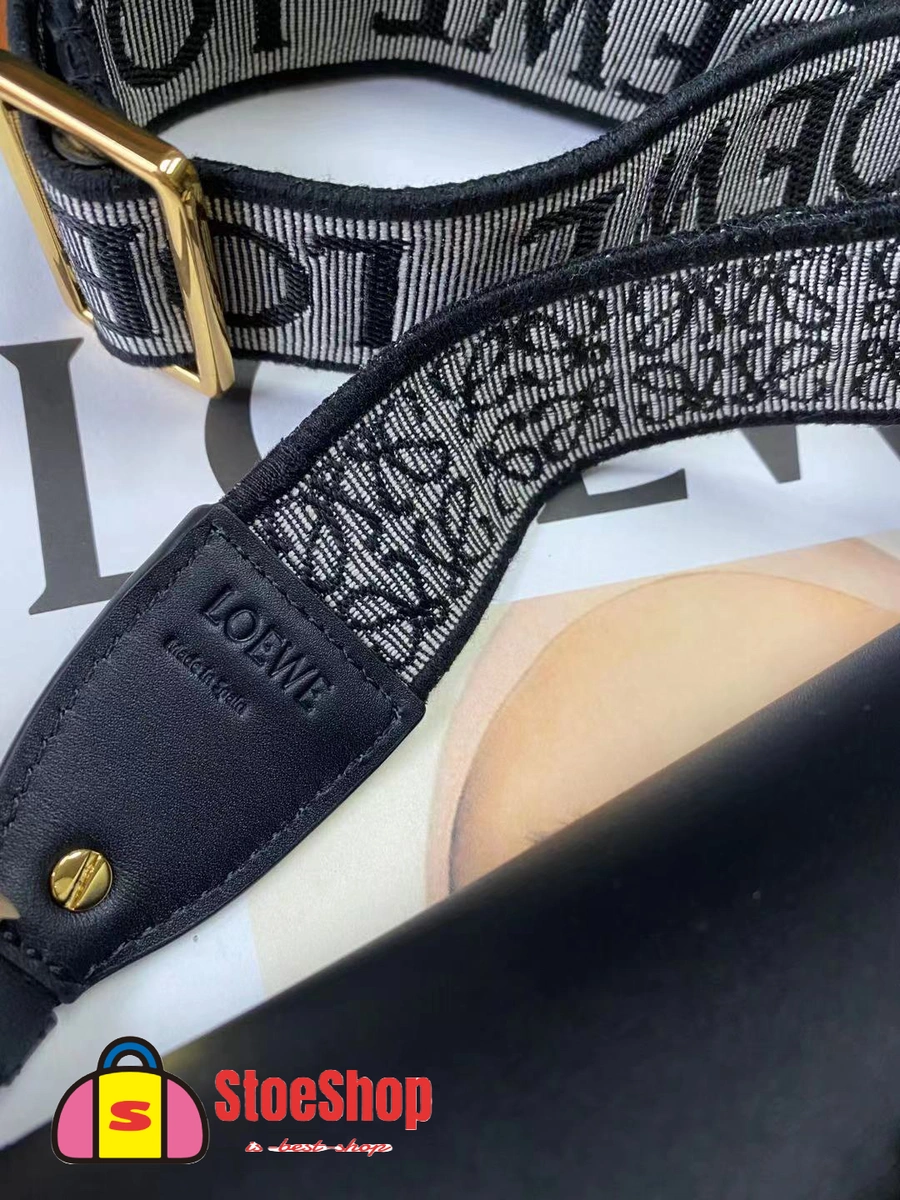 Loewe-羅意威 黑色迷你柔軟牛皮革提花 Gate Dual 斜挎包 10 Loewe-羅意威 黑色迷你柔軟牛皮革提花 Gate Dual 斜挎包