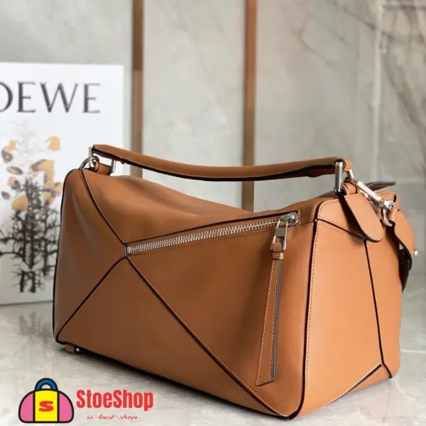Loewe-羅意威 中號棕褐色經典牛皮革 Puzzle 肩背包