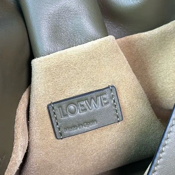 Loewe-羅意威 深卡其色大號納帕牛皮革 Flamenco 肩背包
