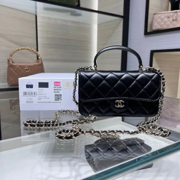 高仿香奈兒/Chanel 經典經典 Mini Classic Flap 黑色迷你鏈條包