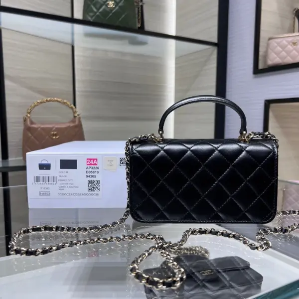 高仿香奈兒/Chanel 經典經典 Mini Classic Flap 黑色迷你鏈條包