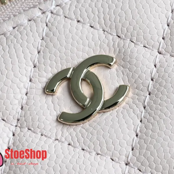 高仿香奈兒/Chanel Vanity Case 菱格紋方盒型鏈條斜挎包 粉色