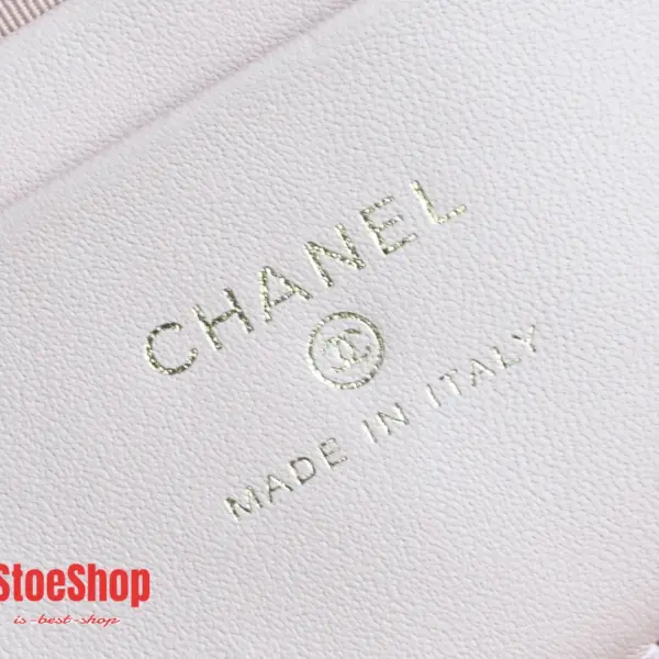 高仿香奈兒/Chanel Vanity Case 菱格紋方盒型鏈條斜挎包 粉色