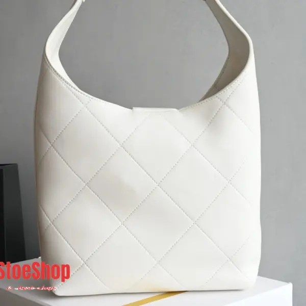 高仿香奈兒/Chanel 25P 白色絎縫Hobo嬉皮包 小號