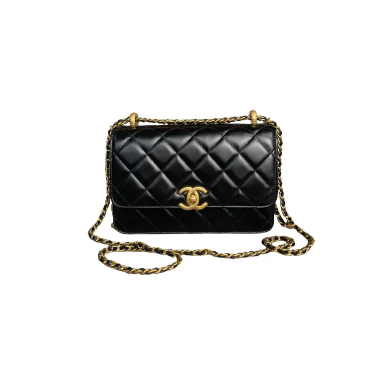 高仿香奈兒/Chanel Classic Flap 黑色翻蓋菱格鏈條包