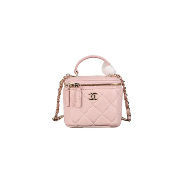 高仿香奈兒/Chanel Vanity系列Mini Vanity Case粉色小包