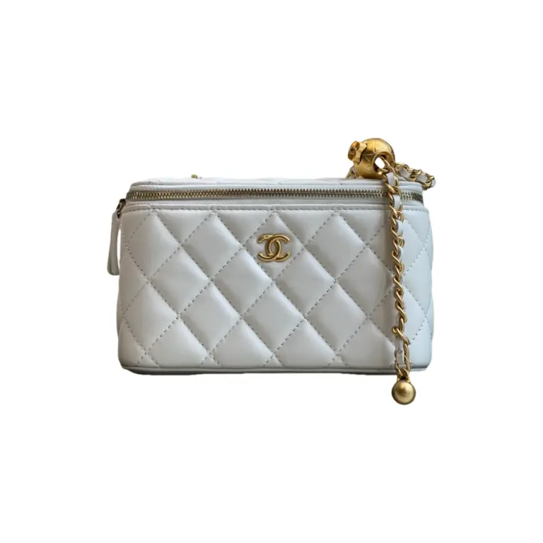 高仿香奈兒/Chanel Classic Collection 白色金球菱格紋