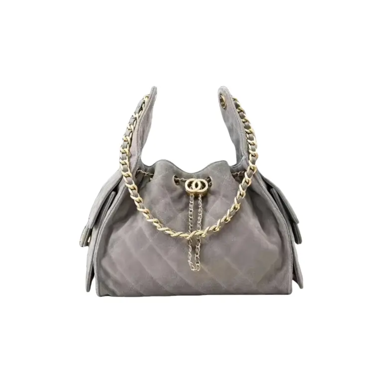 高仿香奈兒/Chanel 25C Hobo 肩背包｜限量反絨小牛皮霧灰