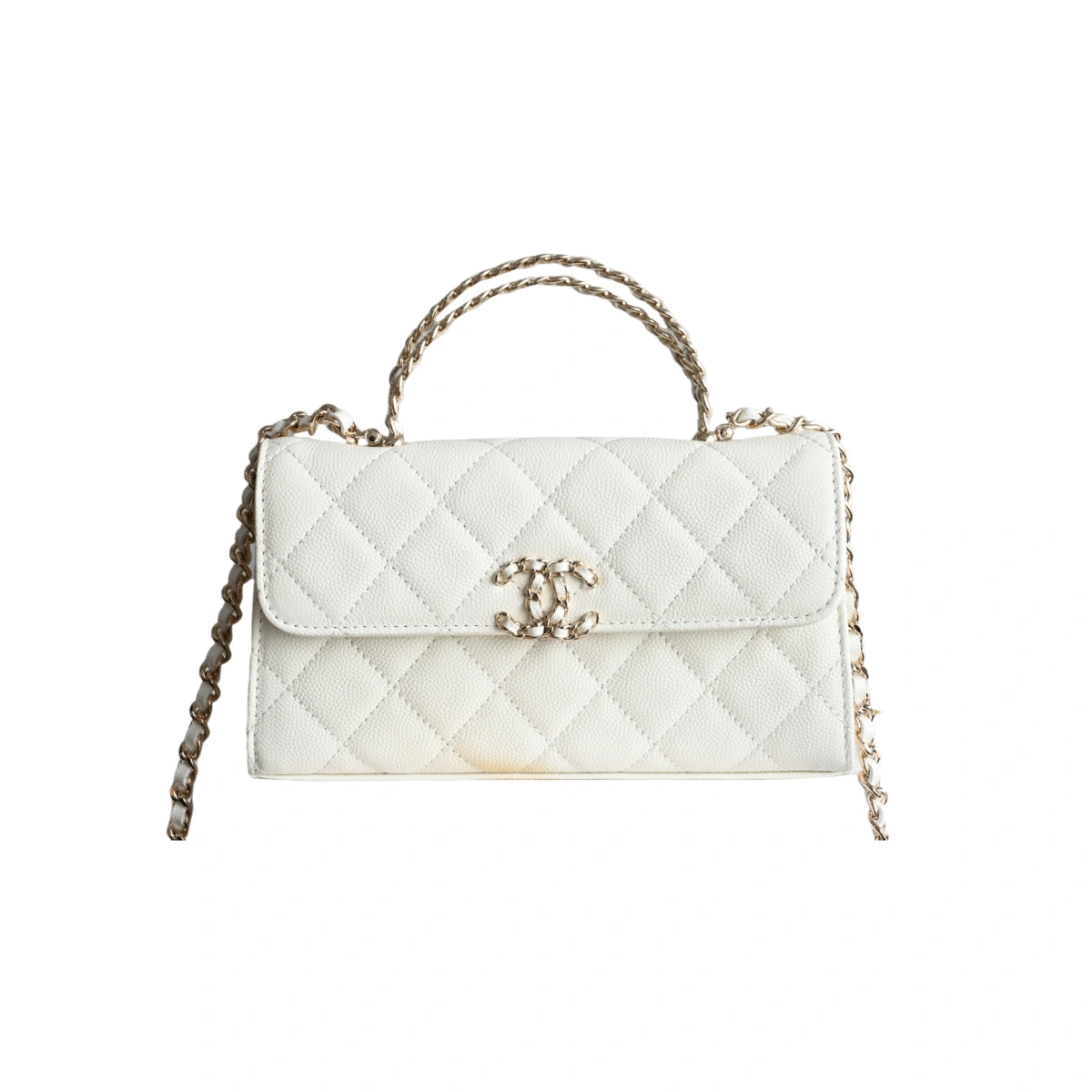 高仿香奈兒/Chanel Wallet on Chain系列 白色斜挎鏈條包