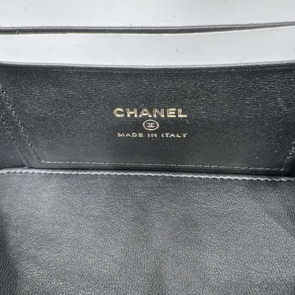 高仿香奈兒/Chanel Vanity Case系列方形拉鏈黑色手提化妝包