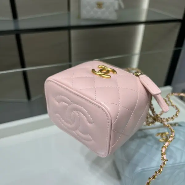 高仿香奈兒/Chanel Vanity Case 迷你菱格紋鏈條化妝包