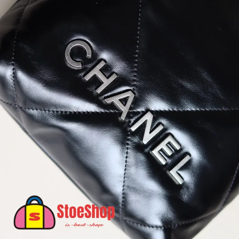 高仿香奈兒/Chanel 22 Mini 垃圾袋肩背包｜黑色亮面牛皮