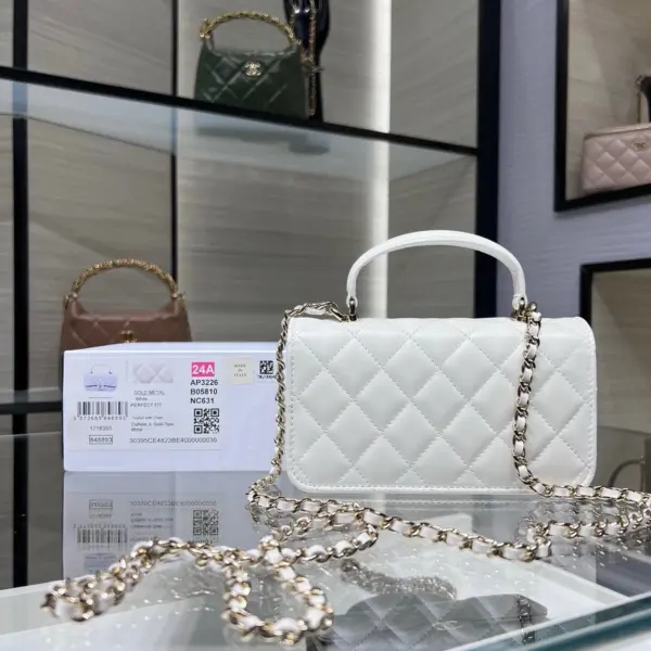 高仿香奈兒/Chanel CF系列白色迷你Classic Flap手提單肩包