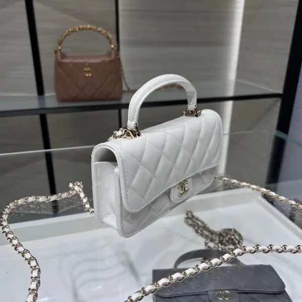 高仿香奈兒/Chanel CF系列白色迷你Classic Flap手提單肩包