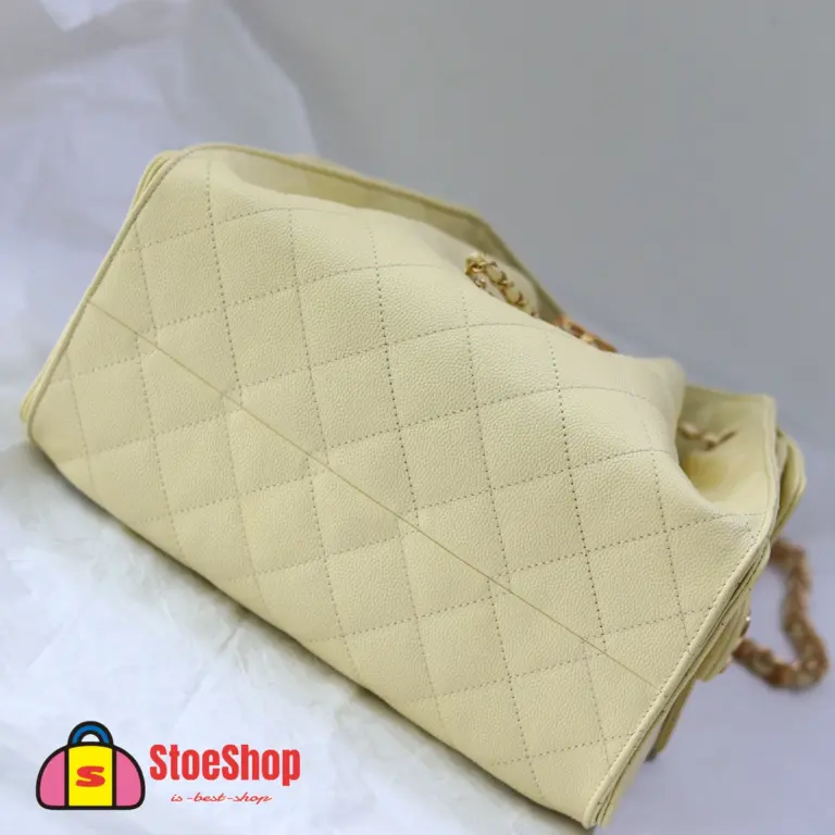 高仿香奈兒/CHANEL 25C Hobo 肩背包｜魚子醬小牛皮亮黃色