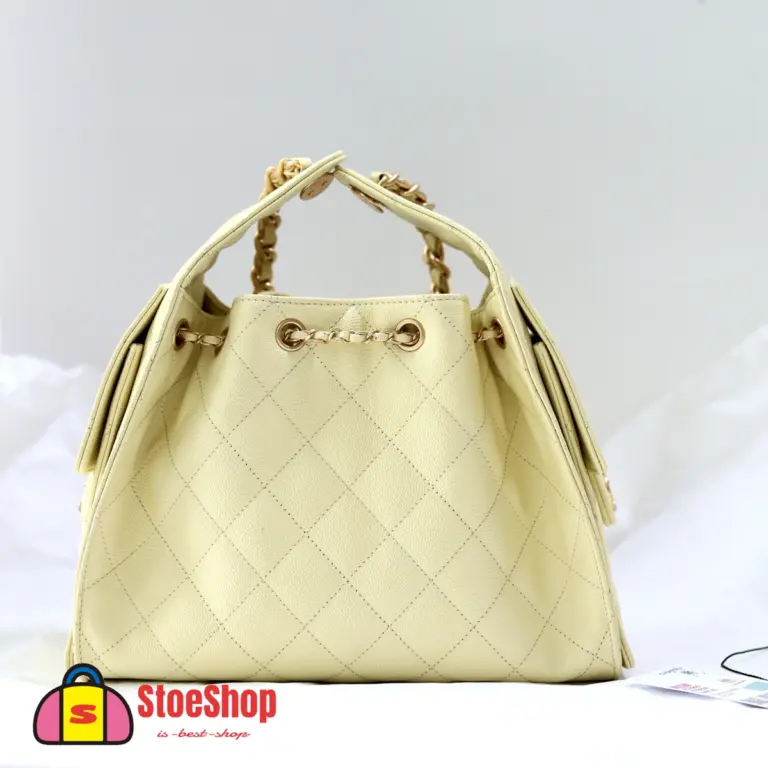 高仿香奈兒/CHANEL 25C Hobo 肩背包｜魚子醬小牛皮亮黃色