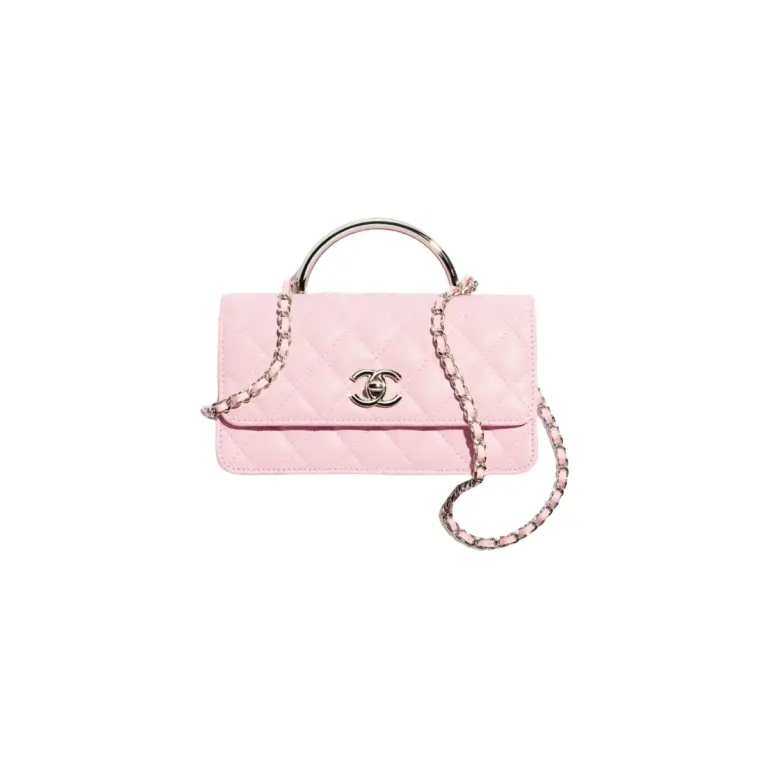 高仿香奈兒/Chanel WOC 帶金屬手柄鏈條錢包 粉色