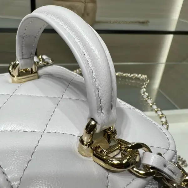 高仿香奈兒/Chanel 24P 早秋迷你菱格紋化妝包 淺灰色