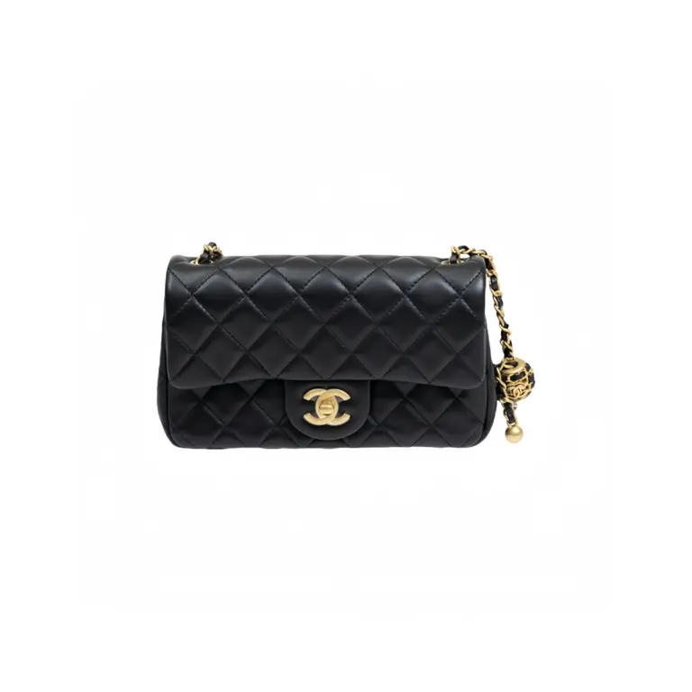 高仿香奈兒/Chanel Classic Flap 金球鏈條翻蓋包 黑色