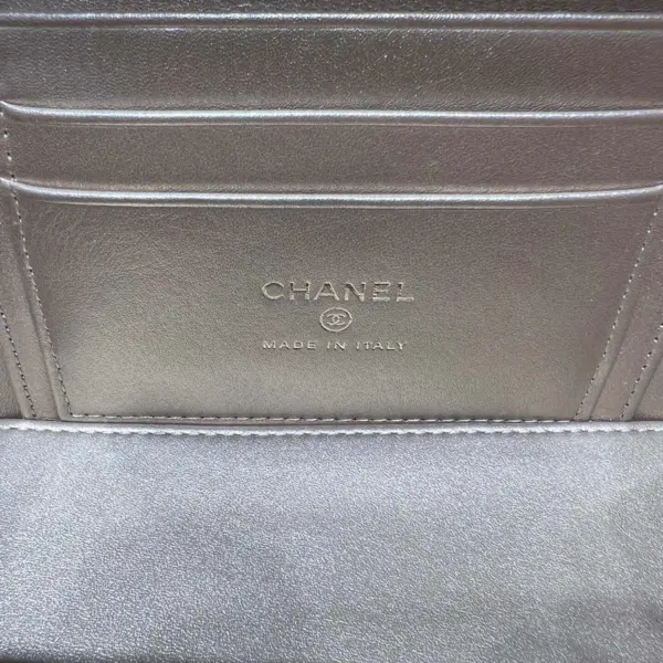 高仿香奈兒/Chanel Vanity Case 菱格紋黑色拉鏈鏈條化妝包