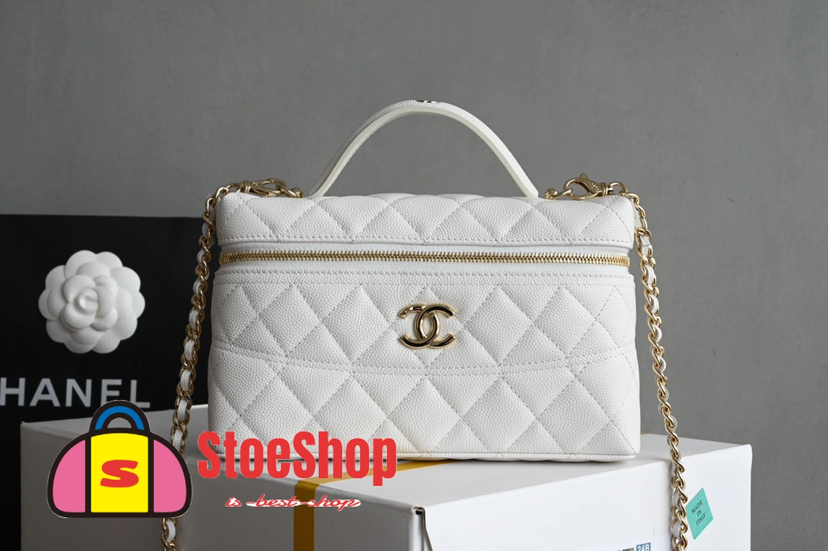 高仿香奈兒/Chanel Vanity Case 白色盒子包
