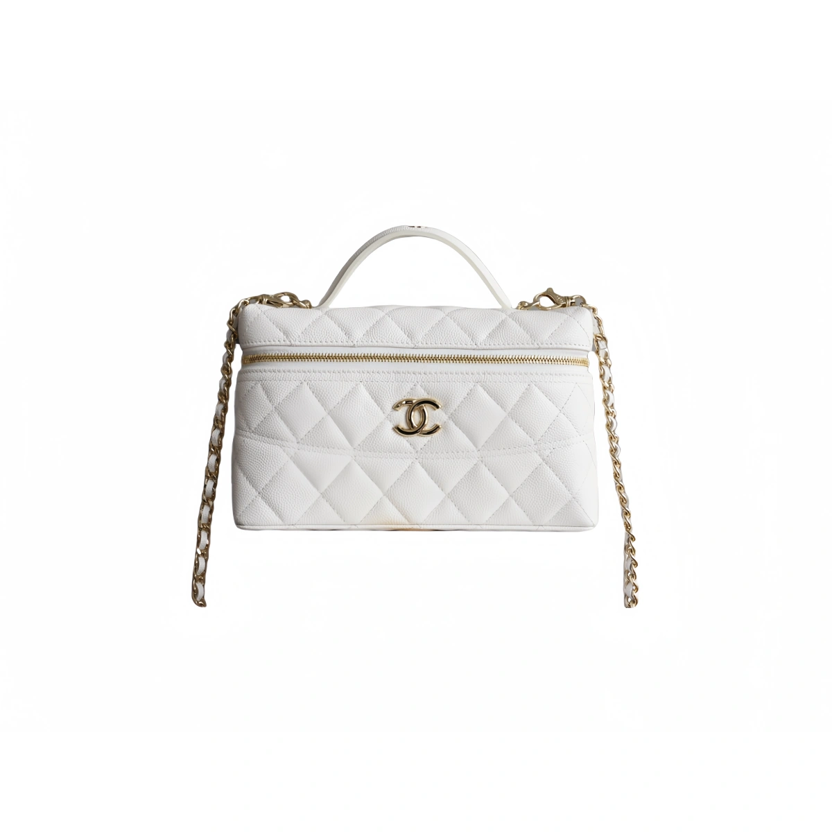 高仿香奈兒/Chanel Vanity Case 白色盒子包