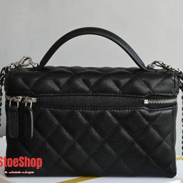 高仿香奈兒/Chanel Vanity Case 手提斜挎兩用盒子包 黑色