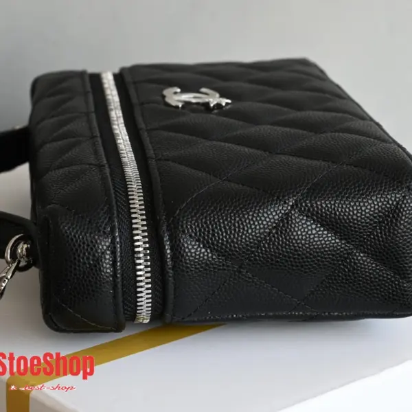 高仿香奈兒/Chanel Vanity Case 手提斜挎兩用盒子包 黑色