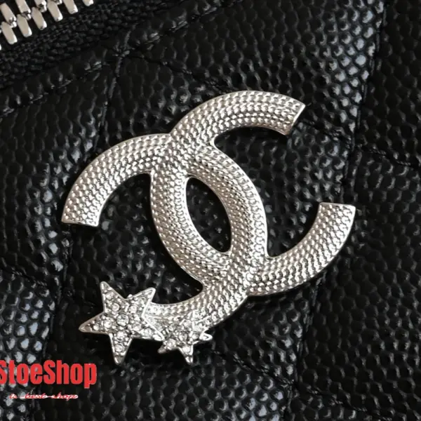 高仿香奈兒/Chanel Vanity Case 手提斜挎兩用盒子包 黑色