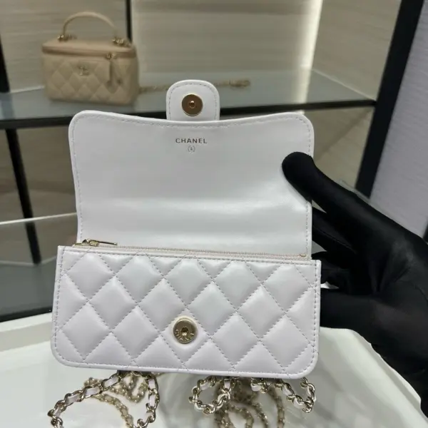 高仿香奈兒/Chanel Classic Flap系列 Mini帶手柄淺灰色
