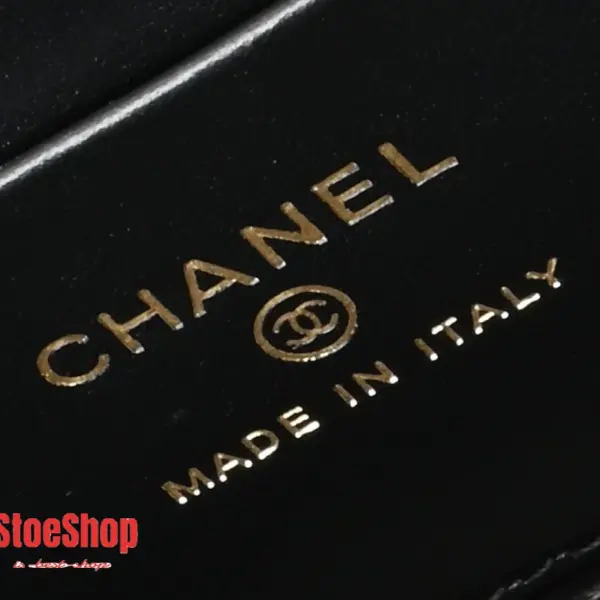 高仿香奈兒/Chanel Vanity Case 菱格紋雙C扣鏈條黑色化妝包
