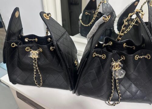 高仿香奈兒/CHANEL 25C Hobo 肩背包｜黑金魚子醬小牛皮 photo review